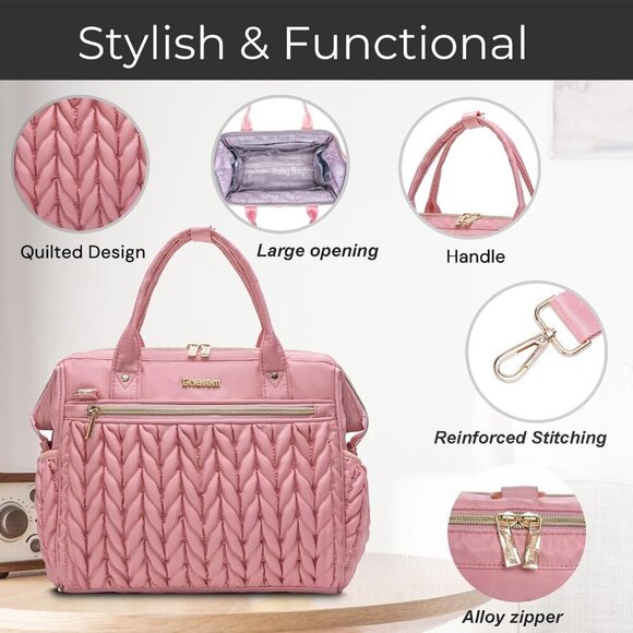 Small Diaper Bag, Medium Diaper Bag Tote, Convertible Backpack Tote Bag for Wome - Picture 6 of 8